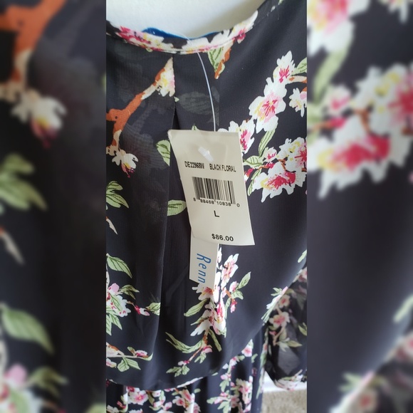 Floral Belted Maxi Dress - Large - Picture 3 of 4